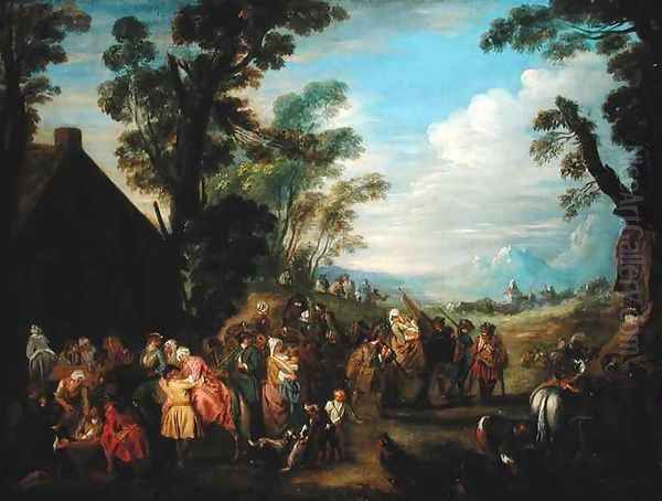 Leaving for the War Oil Painting by Jean-Baptiste Joseph Pater