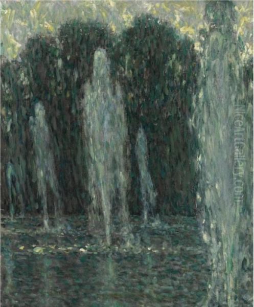 Les Jets D'eau, Versailles Oil Painting by Henri Eugene Augustin Le Sidaner