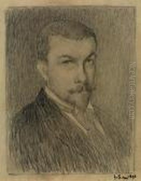 Autoportrait Oil Painting by Henri Eugene Augustin Le Sidaner