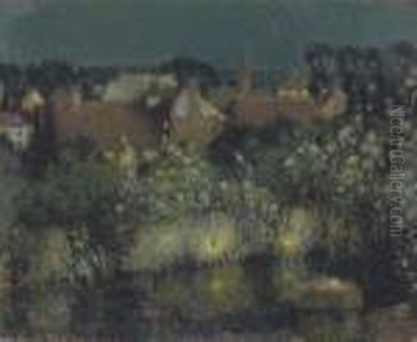 Les Toits Au Clair De Lune Oil Painting by Henri Eugene Augustin Le Sidaner