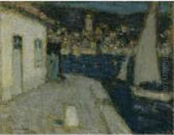 Les Barques, Saint-jean-cap-ferrat Oil Painting by Henri Eugene Augustin Le Sidaner