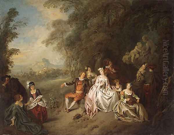 Concert Champre Oil Painting by Jean-Baptiste Joseph Pater