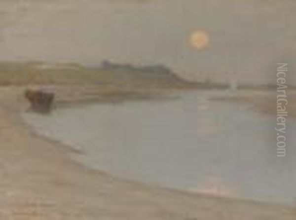 Clair De Lune, Etaples Oil Painting by Henri Eugene Augustin Le Sidaner