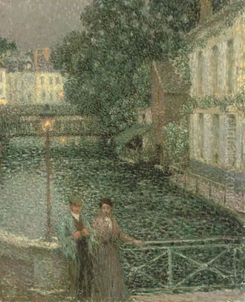 Les Amoureux, Gisors Oil Painting by Henri Eugene Augustin Le Sidaner