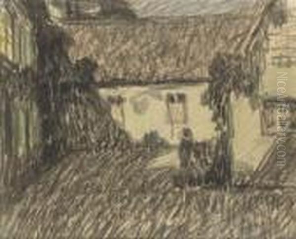 La Maison Dans Le Nuit, Gerberoy Oil Painting by Henri Eugene Augustin Le Sidaner