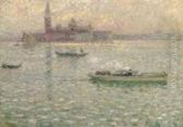 San Giorgio Maggiore, Venise Oil Painting by Henri Eugene Augustin Le Sidaner