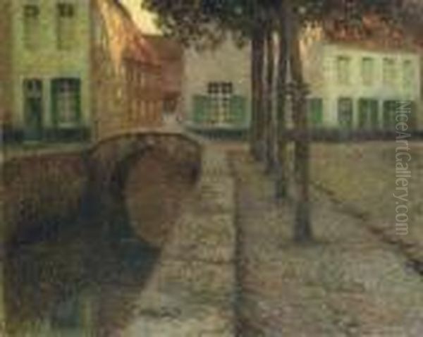 Le Canal Oil Painting by Henri Eugene Augustin Le Sidaner