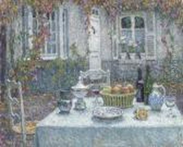 La Petite Table Oil Painting by Henri Eugene Augustin Le Sidaner