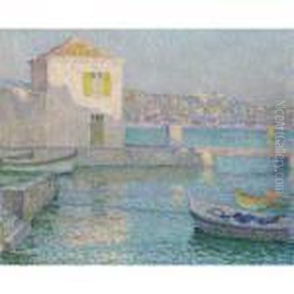 Maison Pres De La Mer Oil Painting by Henri Eugene Augustin Le Sidaner