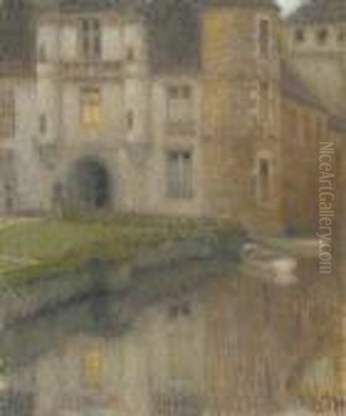 Le Chateau De Maintenon Oil Painting by Henri Eugene Augustin Le Sidaner