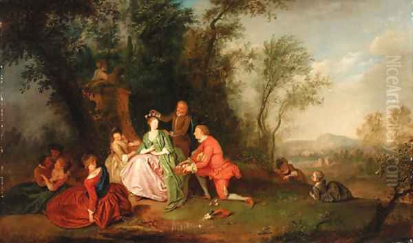 The crowning of a shepherdess Oil Painting by Jean-Baptiste Joseph Pater