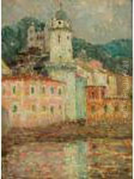 L'eglise Dolceaqua Oil Painting by Henri Eugene Augustin Le Sidaner