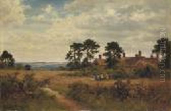 Burrows Cross, Surrey Oil Painting by Benjamin Williams Leader