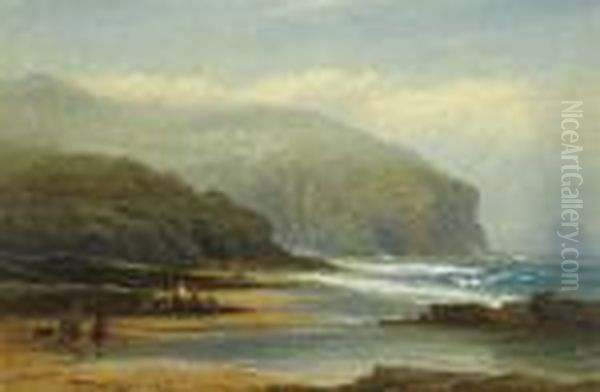 Near Tintagel Oil Painting by Benjamin Williams Leader