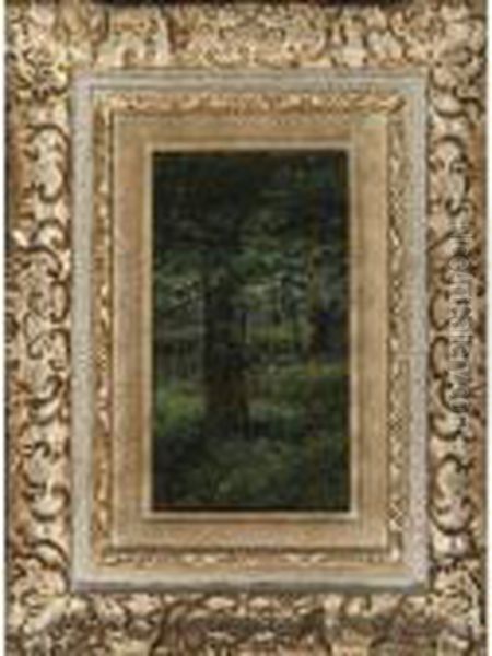 Tree In A Clearing Oil Painting by Benjamin Williams Leader