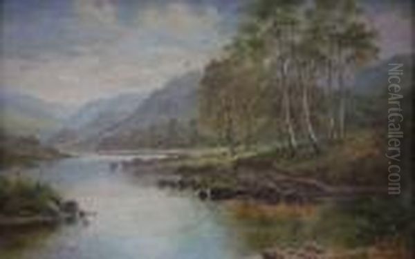 View River Derwent, Lake District Oil Painting by Benjamin Williams Leader