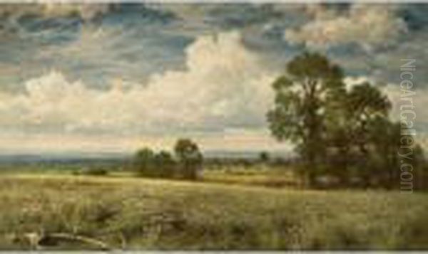 A Summer's Day Oil Painting by Benjamin Williams Leader