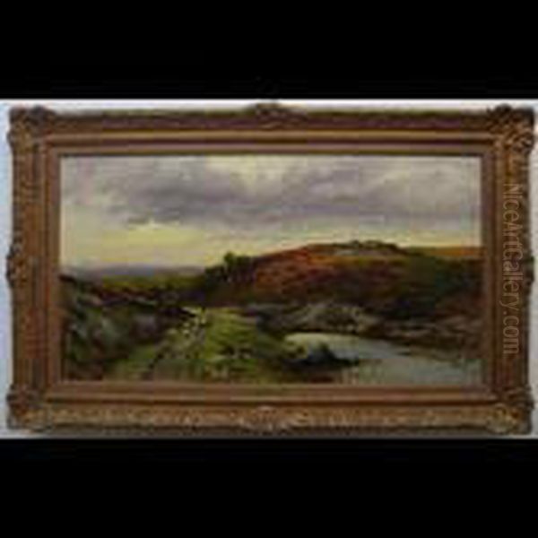 Highland Landscape Oil Painting by Benjamin Williams Leader