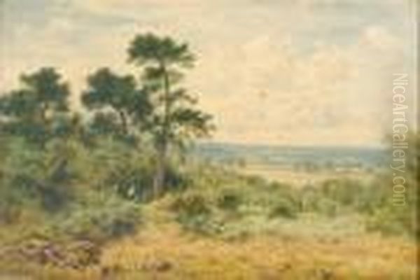 Viewfrom Burrows Cross Oil Painting by Benjamin Williams Leader