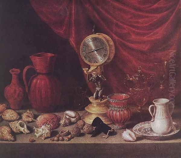 Stiil-life with a Pendulum 1652 Oil Painting by Antonio de Pereda