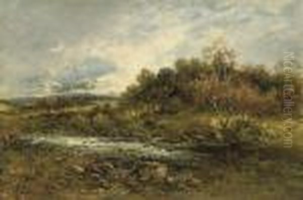 Along The Rapids Oil Painting by Benjamin Williams Leader