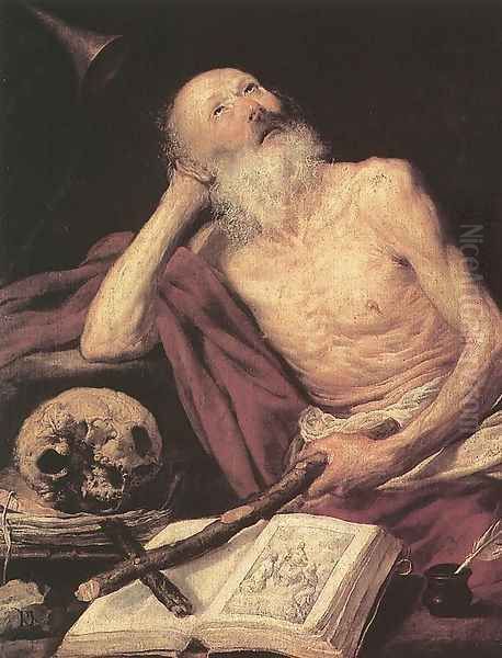 St Jerome 1643 Oil Painting by Antonio de Pereda