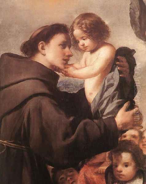 St Anthony of Padua with Christ Child (detail) Oil Painting by Antonio de Pereda