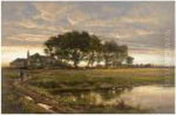 After Rain, Worcestershire Oil Painting by Benjamin Williams Leader