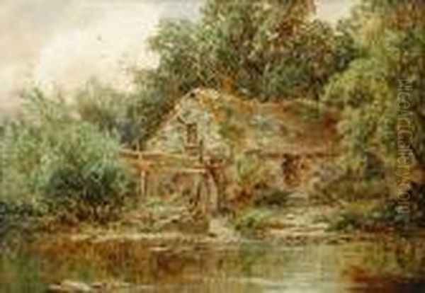 A Mill At Dolgellau Oil Painting by Benjamin Williams Leader