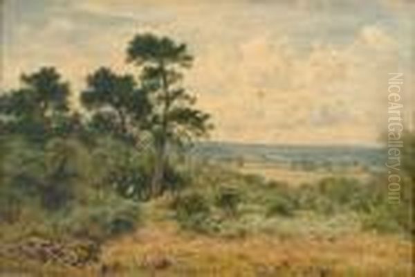 View From Burrows Cross Oil Painting by Benjamin Williams Leader