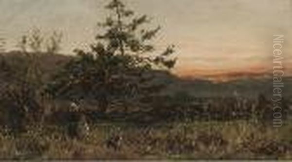 A Country Walk Oil Painting by Benjamin Williams Leader