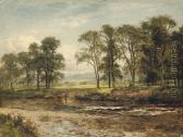 On The Conway Near Betws-y-coed Oil Painting by Benjamin Williams Leader