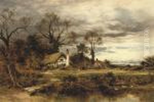 Worcestershire; Stormy Weather Oil Painting by Benjamin Williams Leader