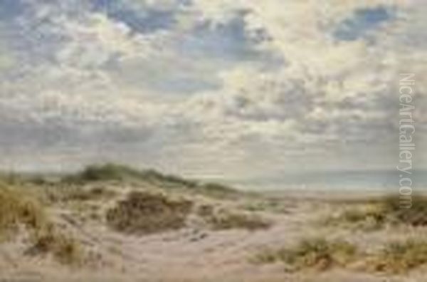 A Fine Morning On The Sussex Coast Oil Painting by Benjamin Williams Leader