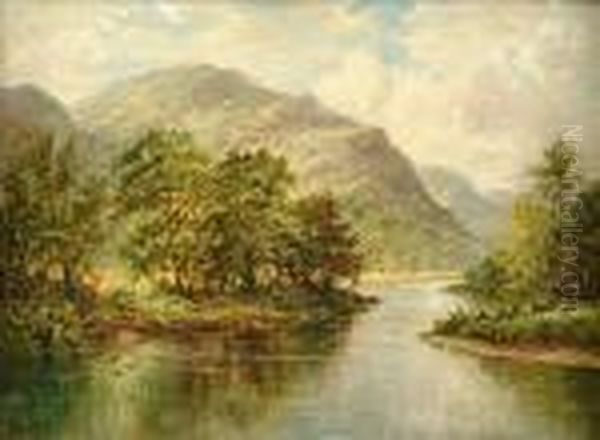 R.a. Llugwy River, North Wales Oil Painting by Benjamin Williams Leader