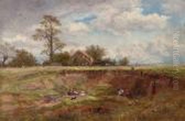 The Gravel Pit Oil Painting by Benjamin Williams Leader