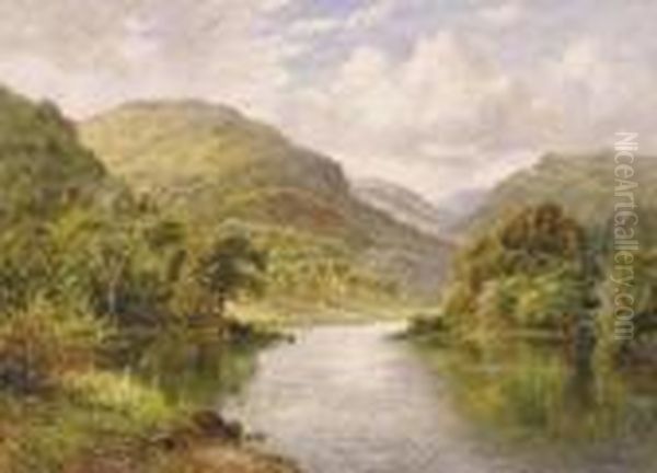 View In North Wales Oil Painting by Benjamin Williams Leader