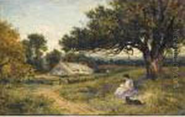 Surrey Farm Oil Painting by Benjamin Williams Leader