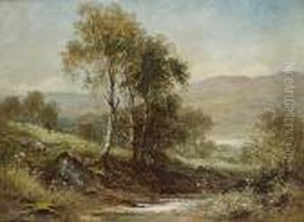 A Hazy Morning On The Welsh Hills Oil Painting by Benjamin Williams Leader