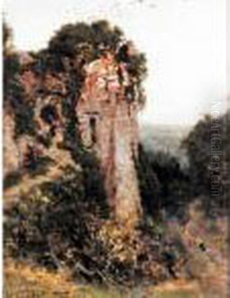 Goodrich Castle Oil Painting by Benjamin Williams Leader