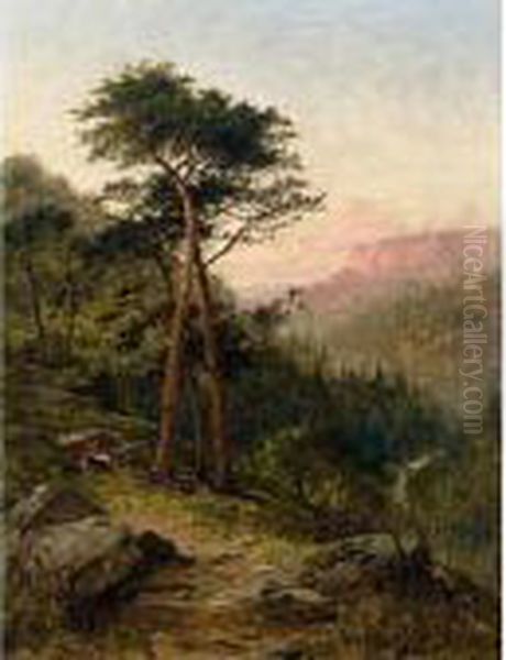 Evening, North Wales Oil Painting by Benjamin Williams Leader