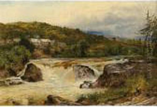 Near Bettws-y-coed, The Junction Of The Conway And The Llugwy Oil Painting by Benjamin Williams Leader