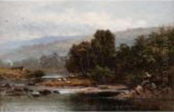 Near Capel Curig, North Wales Oil Painting by Benjamin Williams Leader