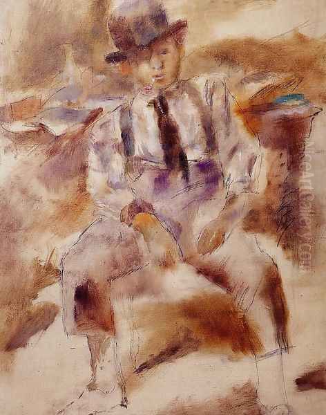 Mulatto with Bowler Hat Oil Painting by Jules Pascin