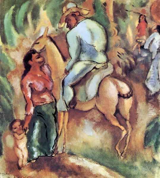 Cuban Rider Oil Painting by Jules Pascin