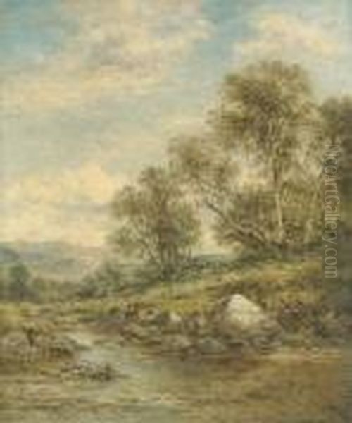 Stream From The Hills, North Wales Oil Painting by Benjamin Williams Leader