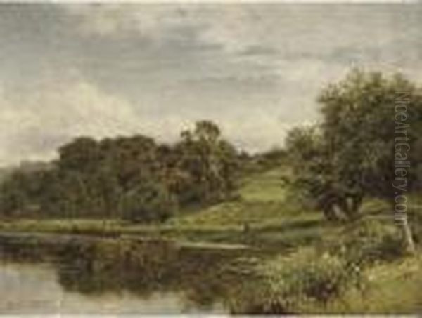 On The Thames At Shillingford Oil Painting by Benjamin Williams Leader