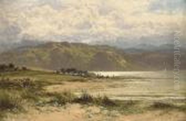 An Estuary Scene Oil Painting by Benjamin Williams Leader