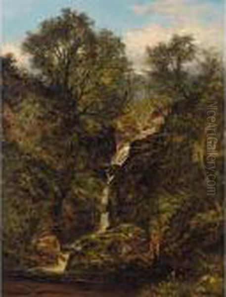 A Glen On Ben Voirlich Oil Painting by Benjamin Williams Leader