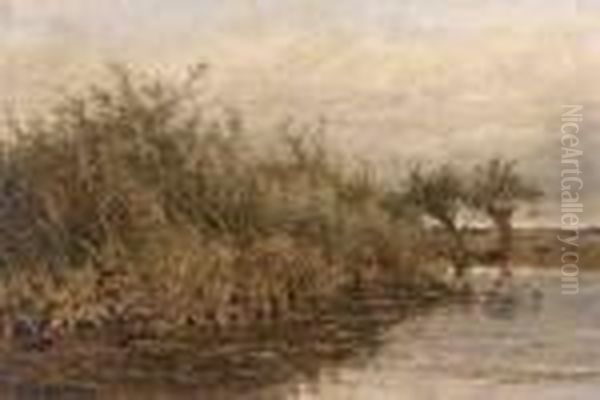 In The Fens Oil Painting by Benjamin Williams Leader